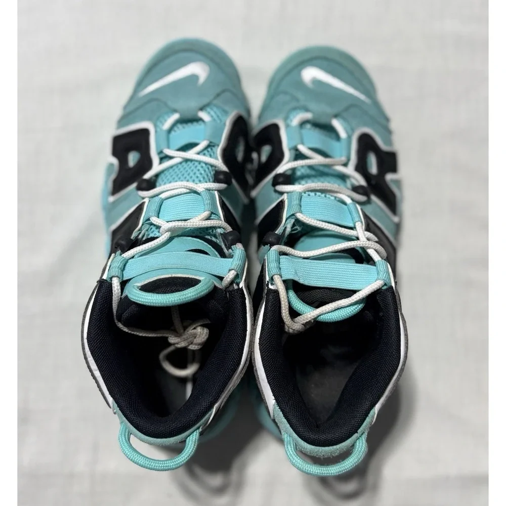 e Air More Uptempo Women's Size 8 Light Aqua Black 415082-403 Girls 6.5Y